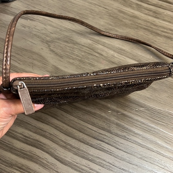 VINTAGE 90’s BAGS BY PINKY BROWN & CREAM LEATHER SMALL BAG - Picture 6 of 14